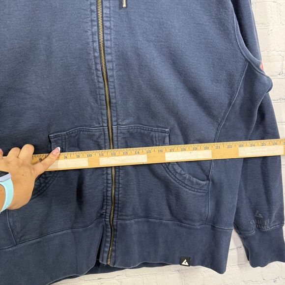 American Giant Hoodie Men Plus XXL Blue Strip Heavyweight Full Zip Sweatshirt - Picture 6 of 16